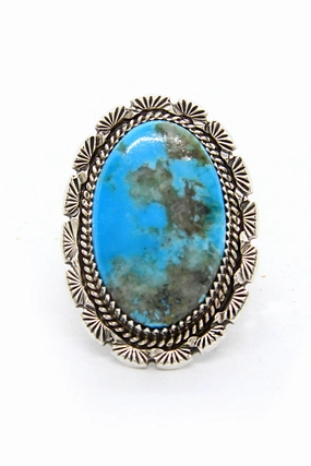 Navajo Oval Turquoise Ring (Size 7 ½)