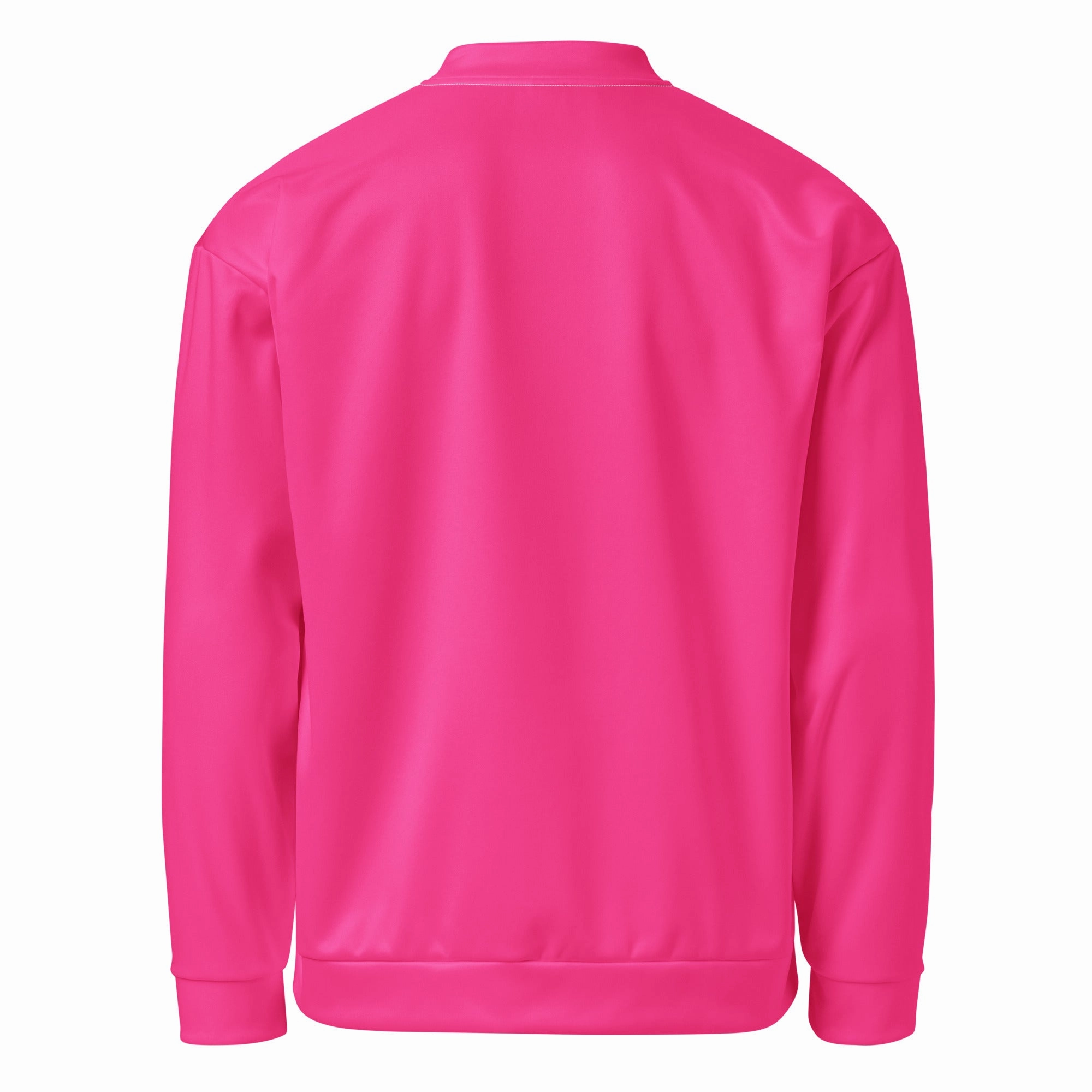 Neon Pink Fleece Lined Unisex Bomber Jacket