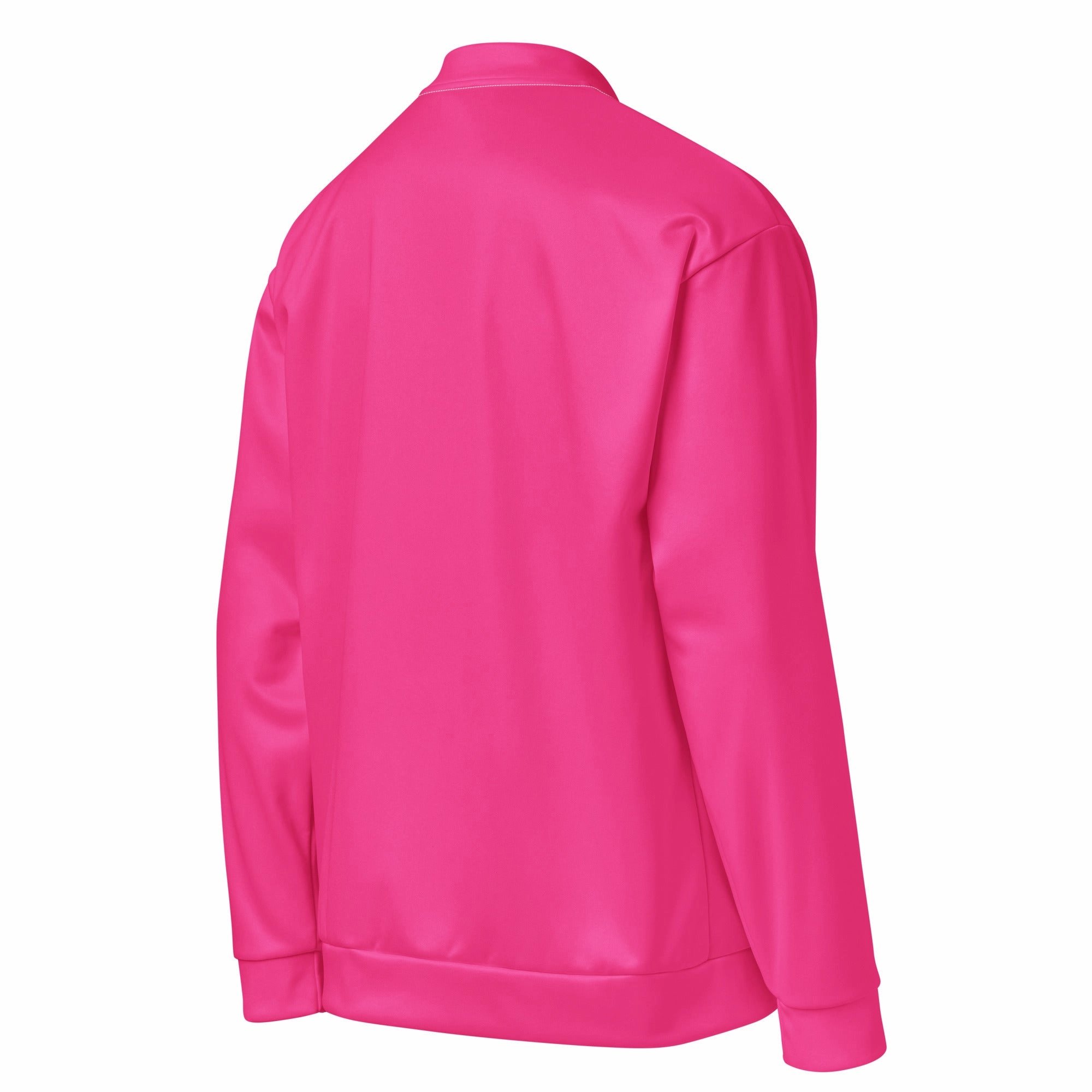 Neon Pink Fleece Lined Unisex Bomber Jacket