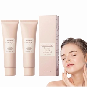 Neslemy Purifying Exfoliating Gel, Purifying Enzymes Exfoliating Gel, Gentle Body Scrubber Moisturizing Gels, Deep Cleansing Face and Body Exfoliatings Scrub Gels for All Skin (2Pcs, s)