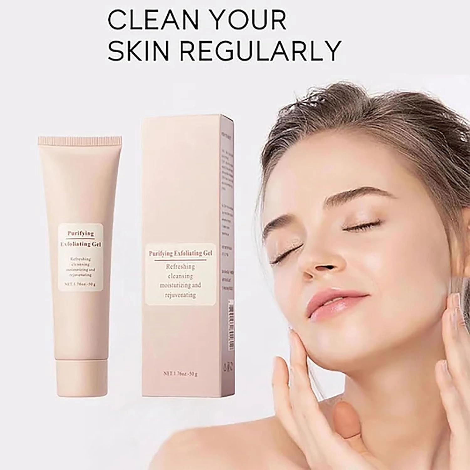 Neslemy Purifying Exfoliating Gel, Purifying Enzymes Exfoliating Gel, Gentle Body Scrubber Moisturizing Gels, Deep Cleansing Face and Body Exfoliatings Scrub Gels for All Skin (2Pcs, s)