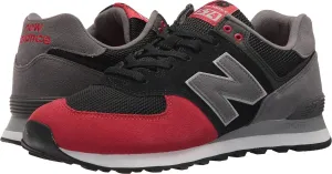New Balance Men's 574 Serpent Luxe Sneaker,Black with Team Red,8 D US