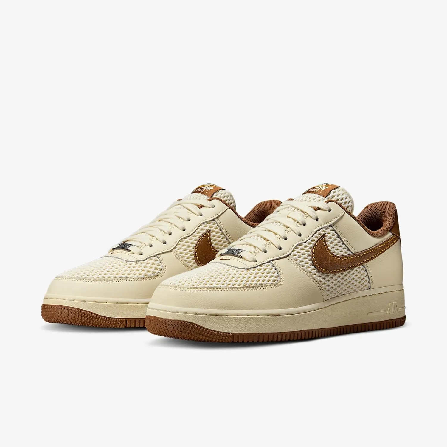 Nike Air Force 1 '07 LV8 Men's Shoes (IB7719-113, Coconut Milk/Canyon Gold/Light British Tan)