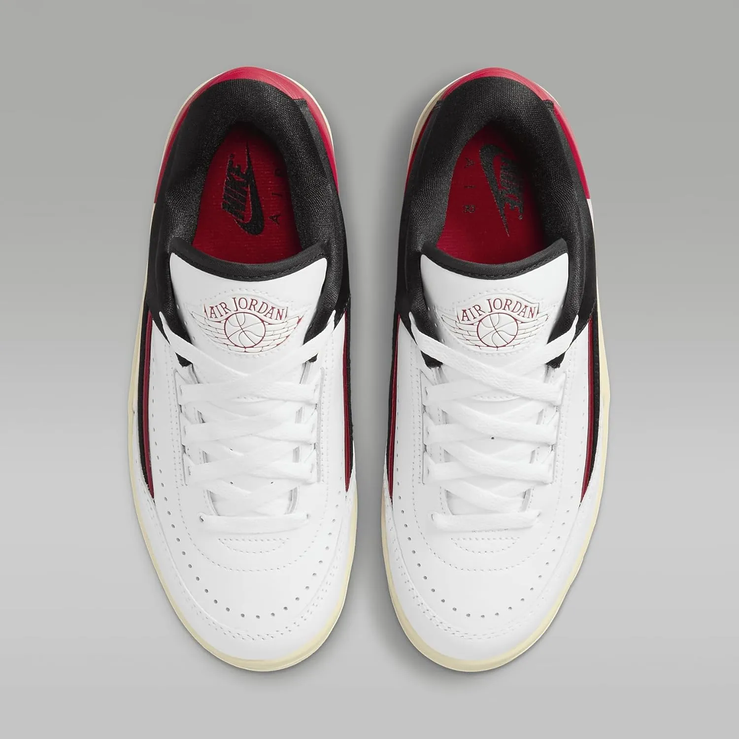 Nike Air Jordan 2 Low Black Satin Women's Shoes (FD4849-106, White/Black/Coconut Milk/University Red)