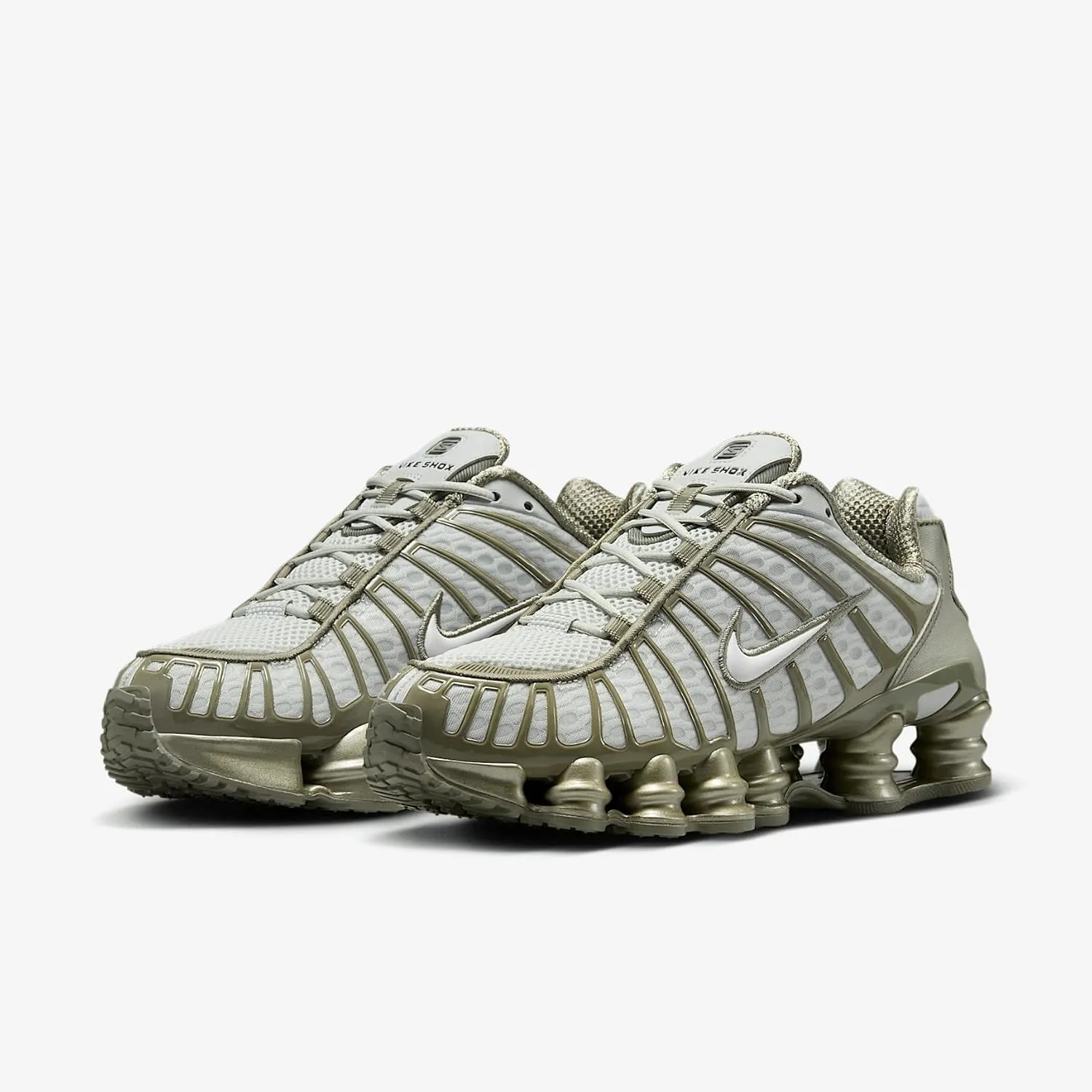 Nike Shox TL Women's Shoes (AR3566-006, Light Silver/Light Army/White)