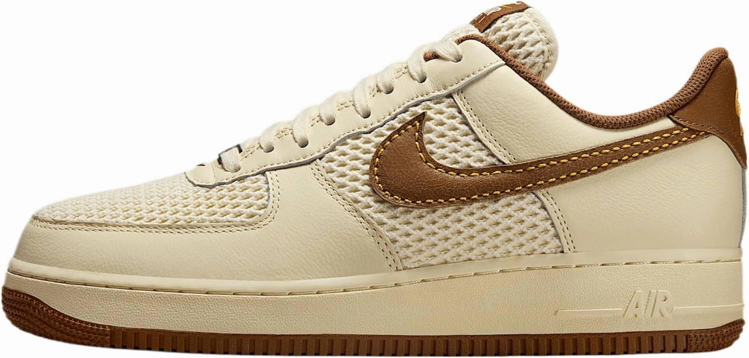 Nike Air Force 1 '07 LV8 Men's Shoes (IB7719-113, Coconut Milk/Canyon Gold/Light British Tan)