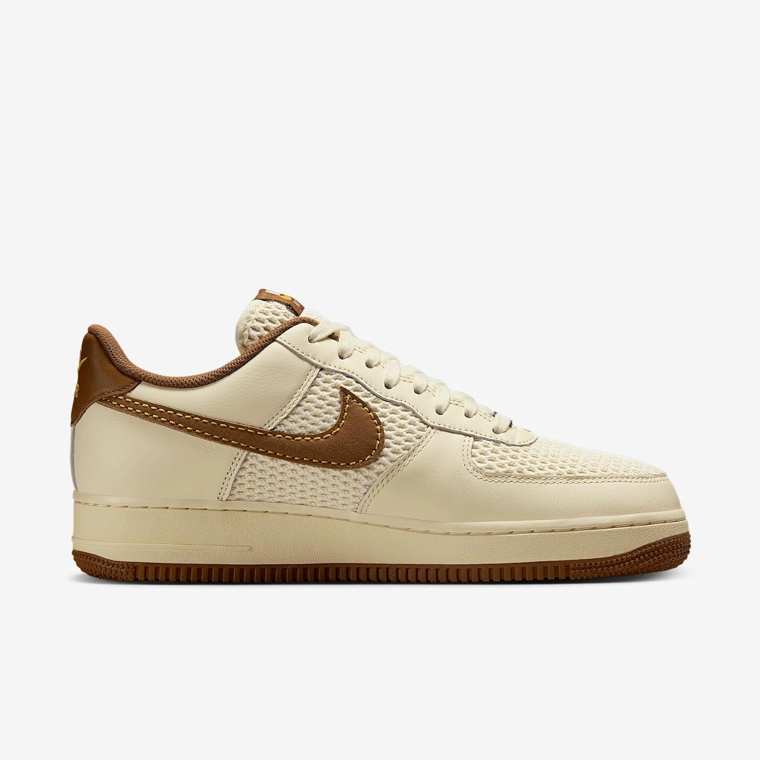 Nike Air Force 1 '07 LV8 Men's Shoes (IB7719-113, Coconut Milk/Canyon Gold/Light British Tan)