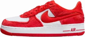 Nike Air Force 1 Big Kids' Shoes (FZ3552-612, Fire Red/White/Pink Foam/Light Crimson) Size 5