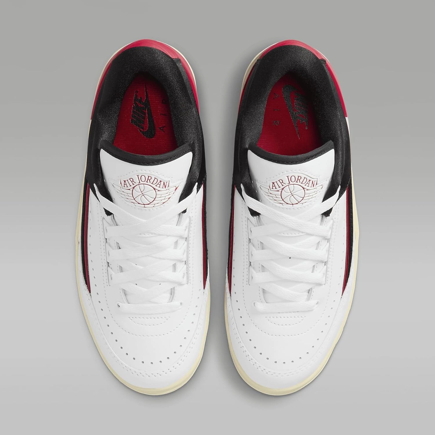 Nike Air Jordan 2 Low Black Satin Women's Shoes (FD4849-106, White/Black/Coconut Milk/University Red)