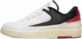 Nike Air Jordan 2 Low Black Satin Women's Shoes (FD4849-106, White/Black/Coconut Milk/University Red)