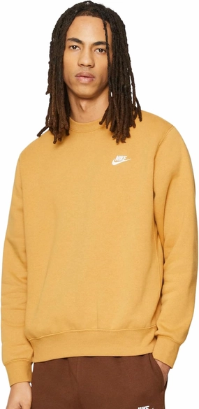 Nike NSW Club Fleece Crew (US, Alpha, Large, Regular, Regular, Elemental Gold)