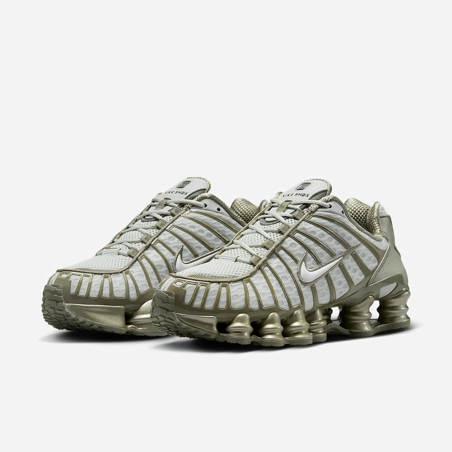 Nike Shox TL Women's Shoes (AR3566-006, Light Silver/Light Army/White)