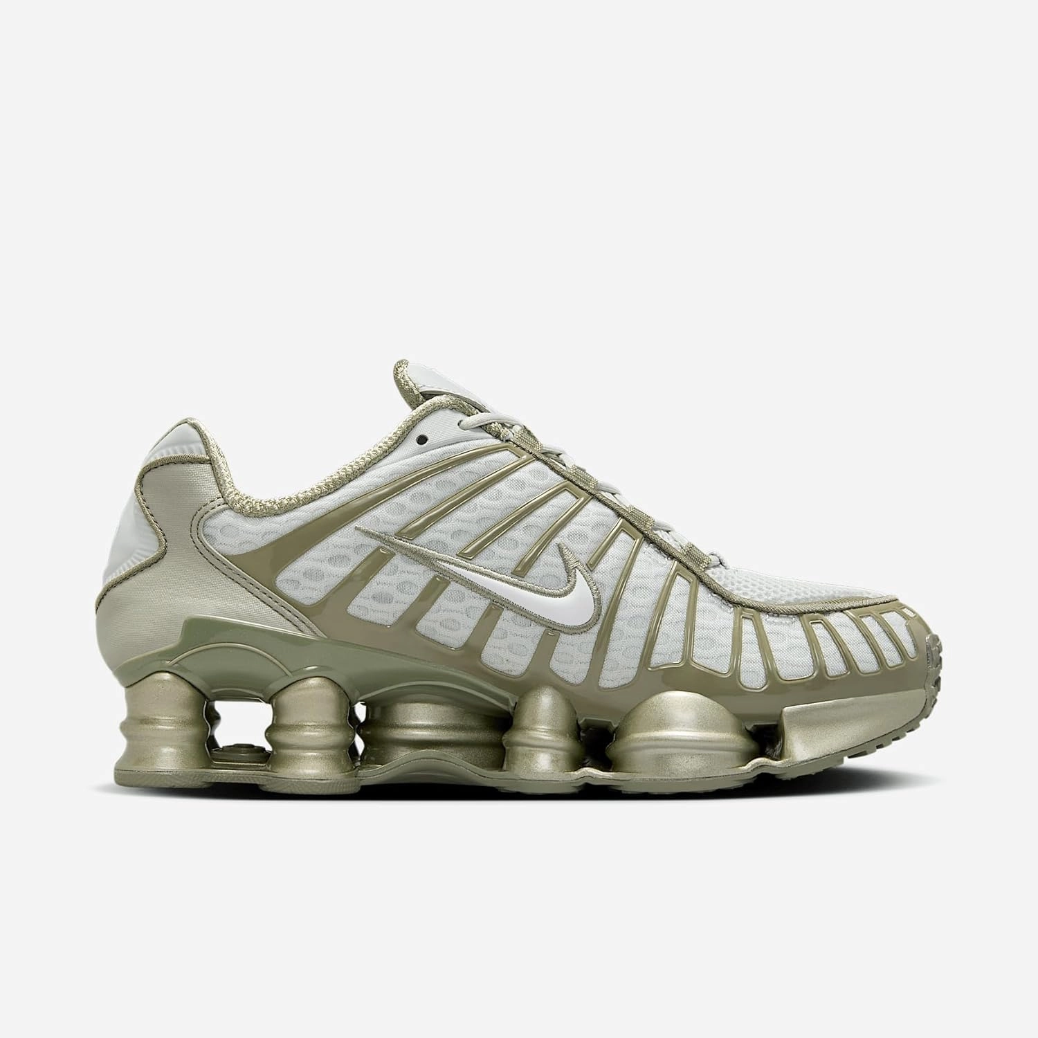 Nike Shox TL Women's Shoes (AR3566-006, Light Silver/Light Army/White)