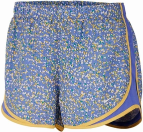 Nike Women`s Tempo Icon Clash Running Shorts (Sapphire/Sapphire/Topaz Gold/White, Small)
