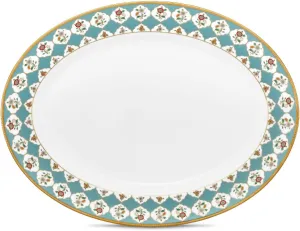 Noritake Lodi's Morning Platter, Oval, 14" in Blue/White