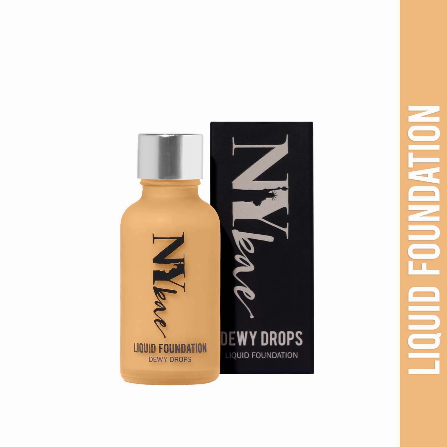 NY Bae Dewy Drops Liquid Foundation | Natural | Full Coverage | Smooth & Light | Easily Blendable | Wheatish Skin Tone | Warm Undertone - Macchiato 3 (30 ml)