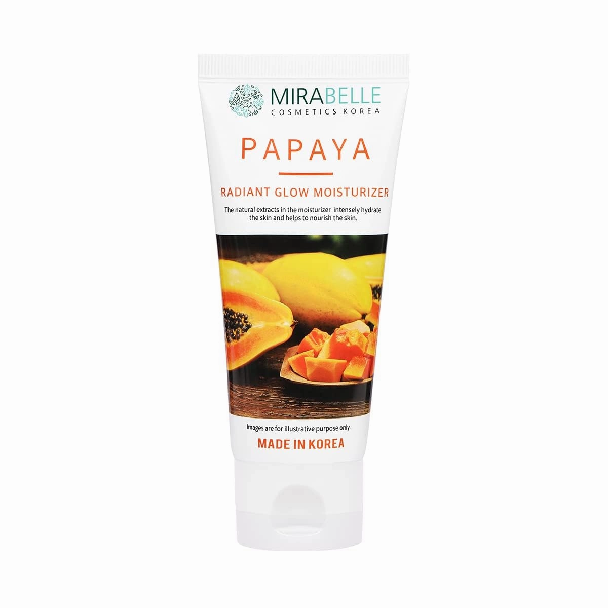 Papaya Radiant Glow Moisturizer For Face | Glossy Dewy Finish | Soft and supple skin | For Women & Men | SLS and Paraben Free | Made In Korea - 80ml