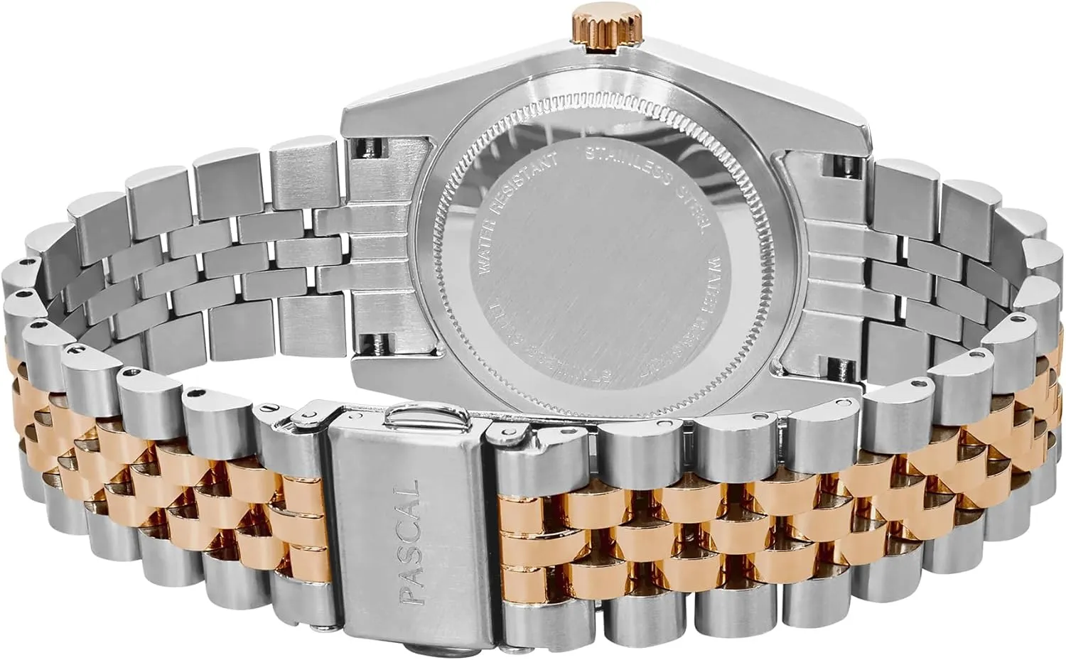 PASCAL Timeless Classic Diamond Stainless Steel Watch for Men and Women, Swiss Quartz Movement, Luxury Silver & Rose Gold Wrist Watch, Sapphire Crystal 10ATM Waterproof, 31mm / 36mm