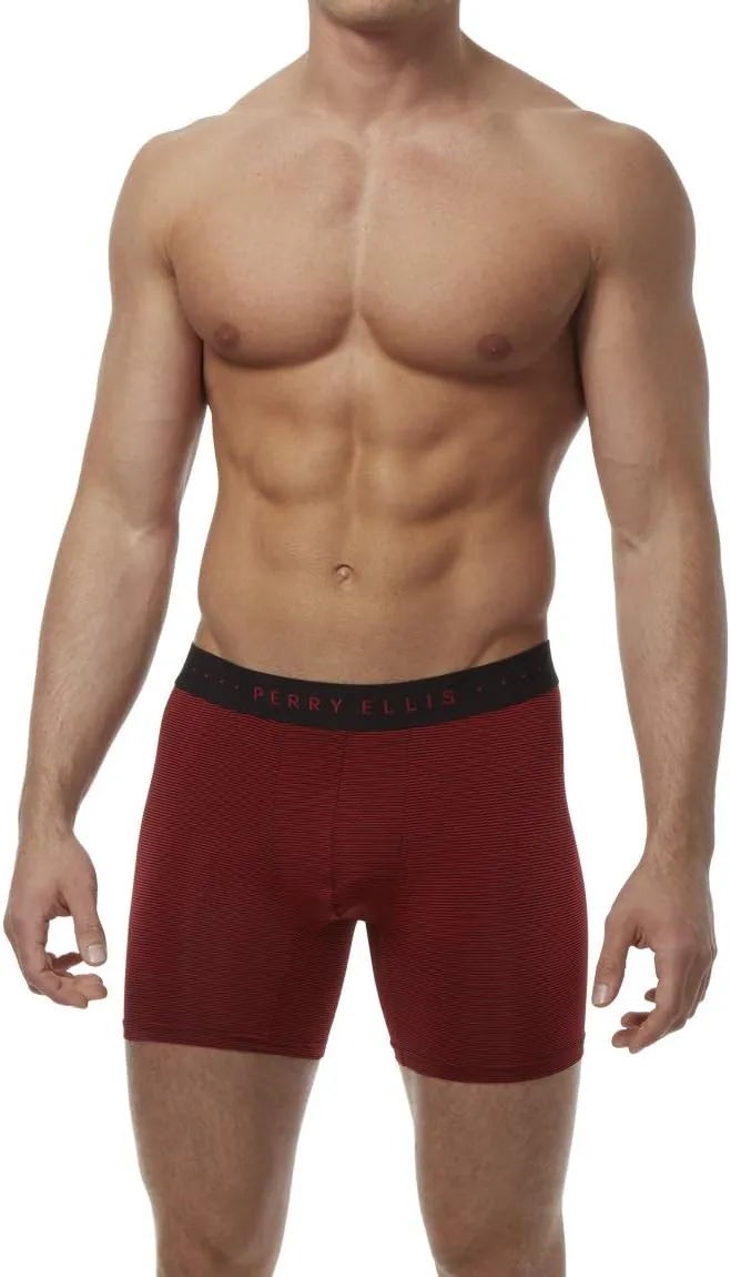 Perry Ellis Men's Stripe Designed Boxer Brief Relaxed Fit