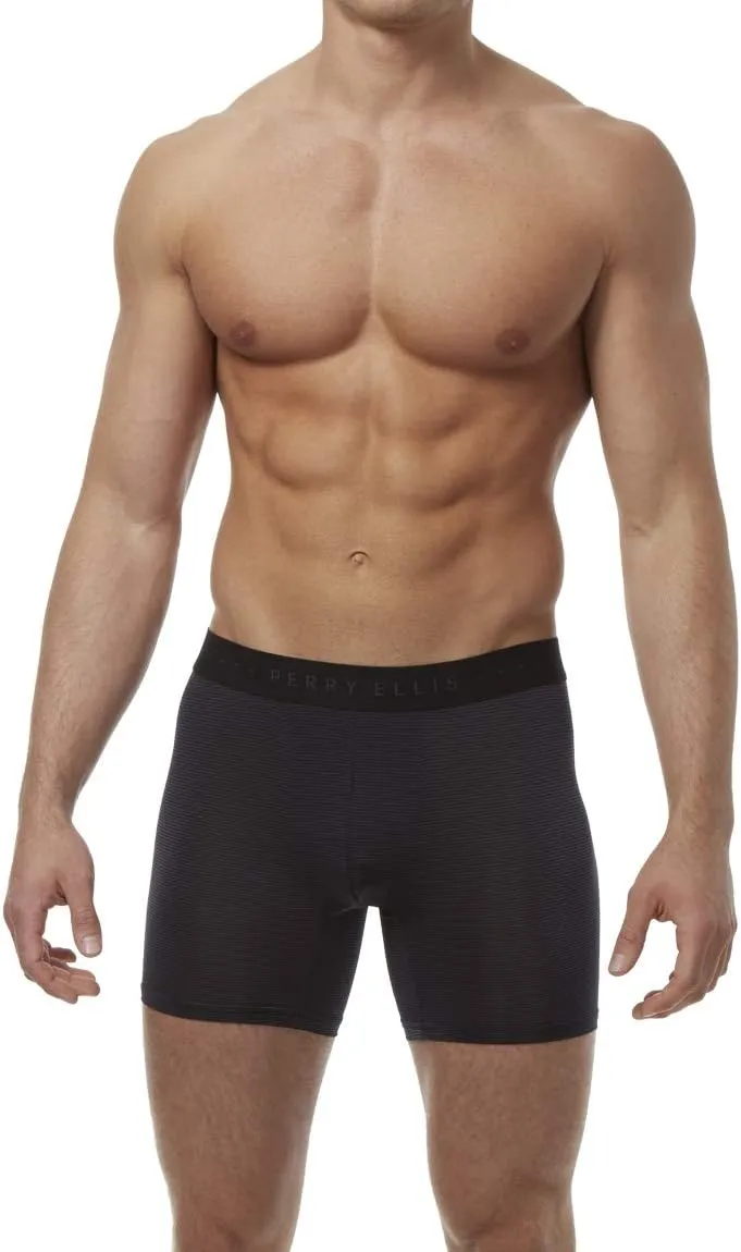 Perry Ellis Men's Stripe Designed Boxer Brief Relaxed Fit