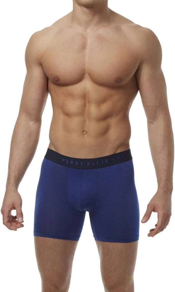 Perry Ellis Men's Stripe Designed Boxer Brief Relaxed Fit