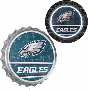 Philadelphia Eagles LED Metal Distressed Bottlecap Light Up Wall Sign – Limited Edition FOCO Eagles Sign – Show Your NFL Team Spirit with Officially Licensed Philly Football Fan Gear