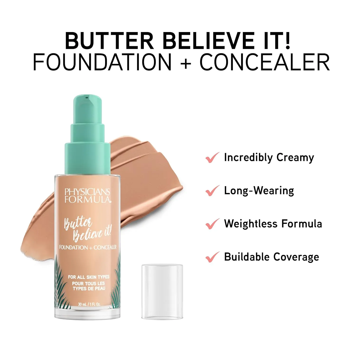 Physicians Formula Butter Believe It! Foundation   Concealer Light | Dermatologist Tested, Clinicially Tested