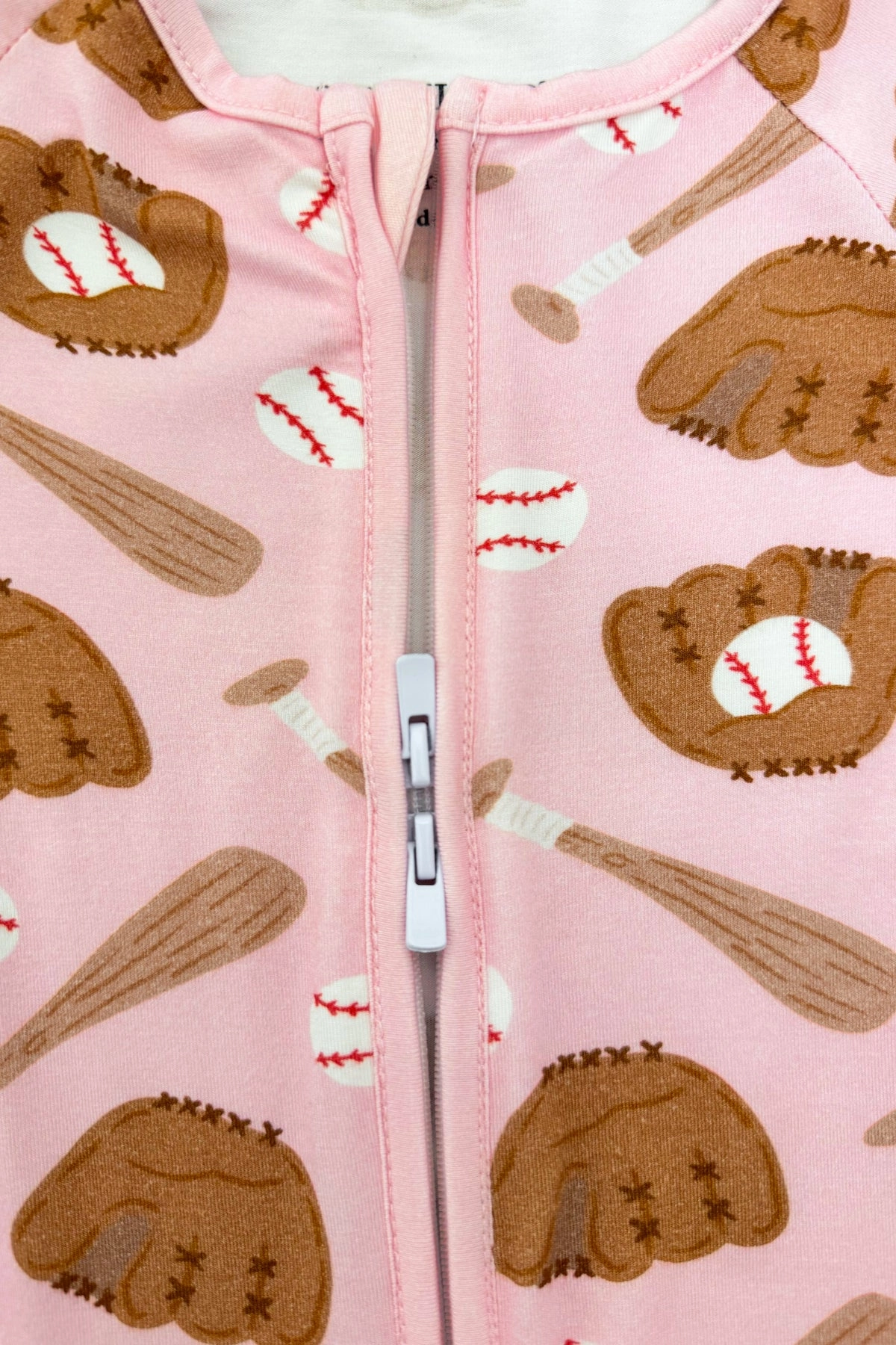 Pink Bamboo Baseball Onesie