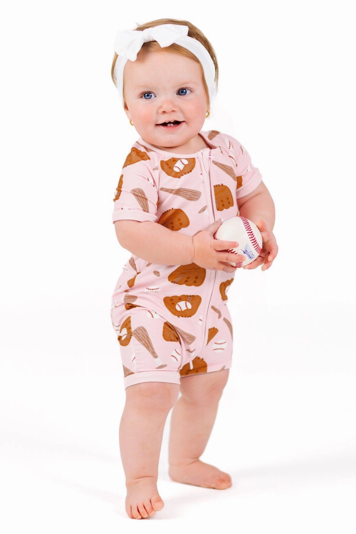 Pink Bamboo Baseball Onesie