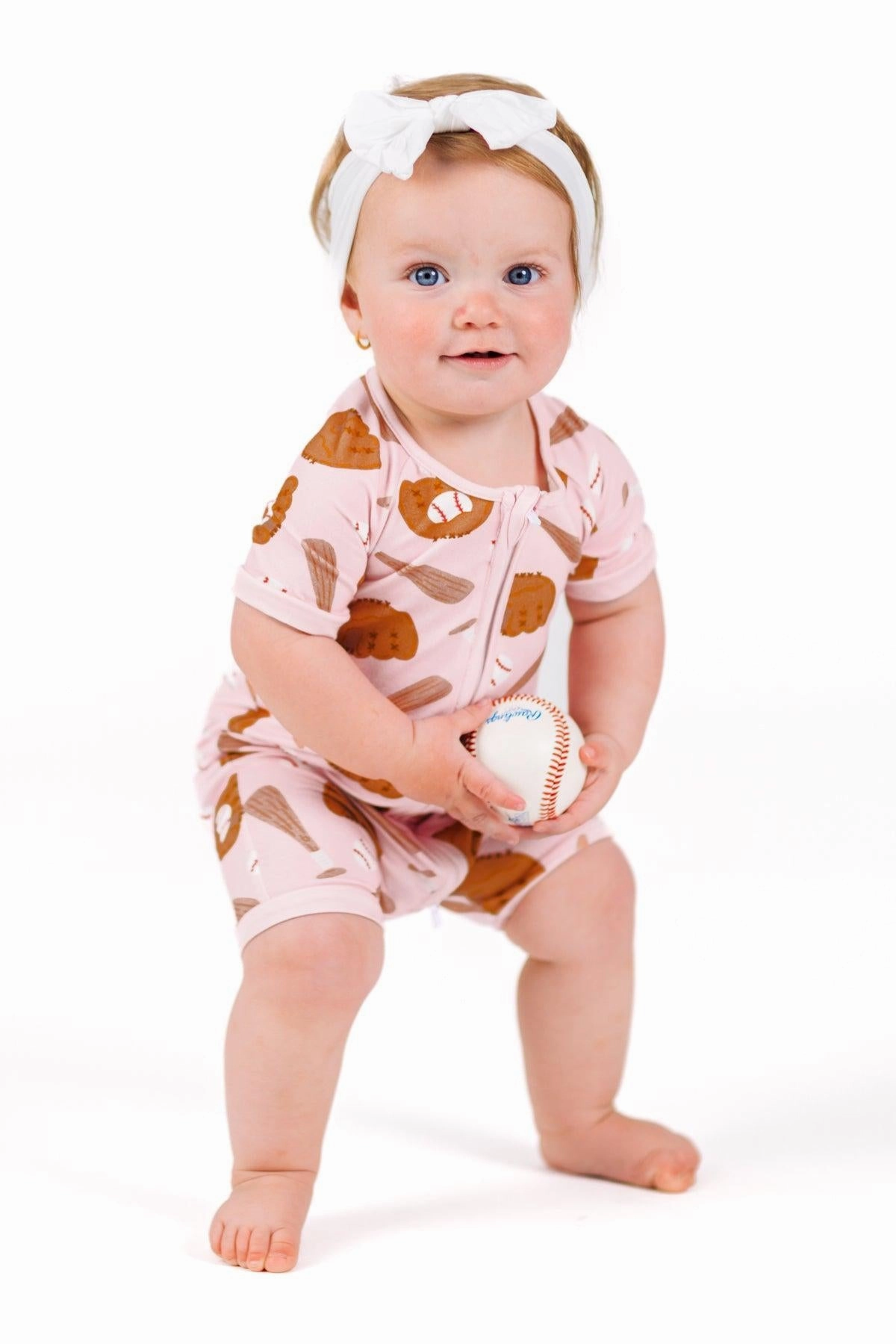 Pink Bamboo Baseball Onesie