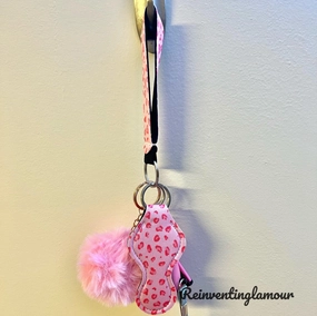 Pink Cheetah “Safety” Keychain