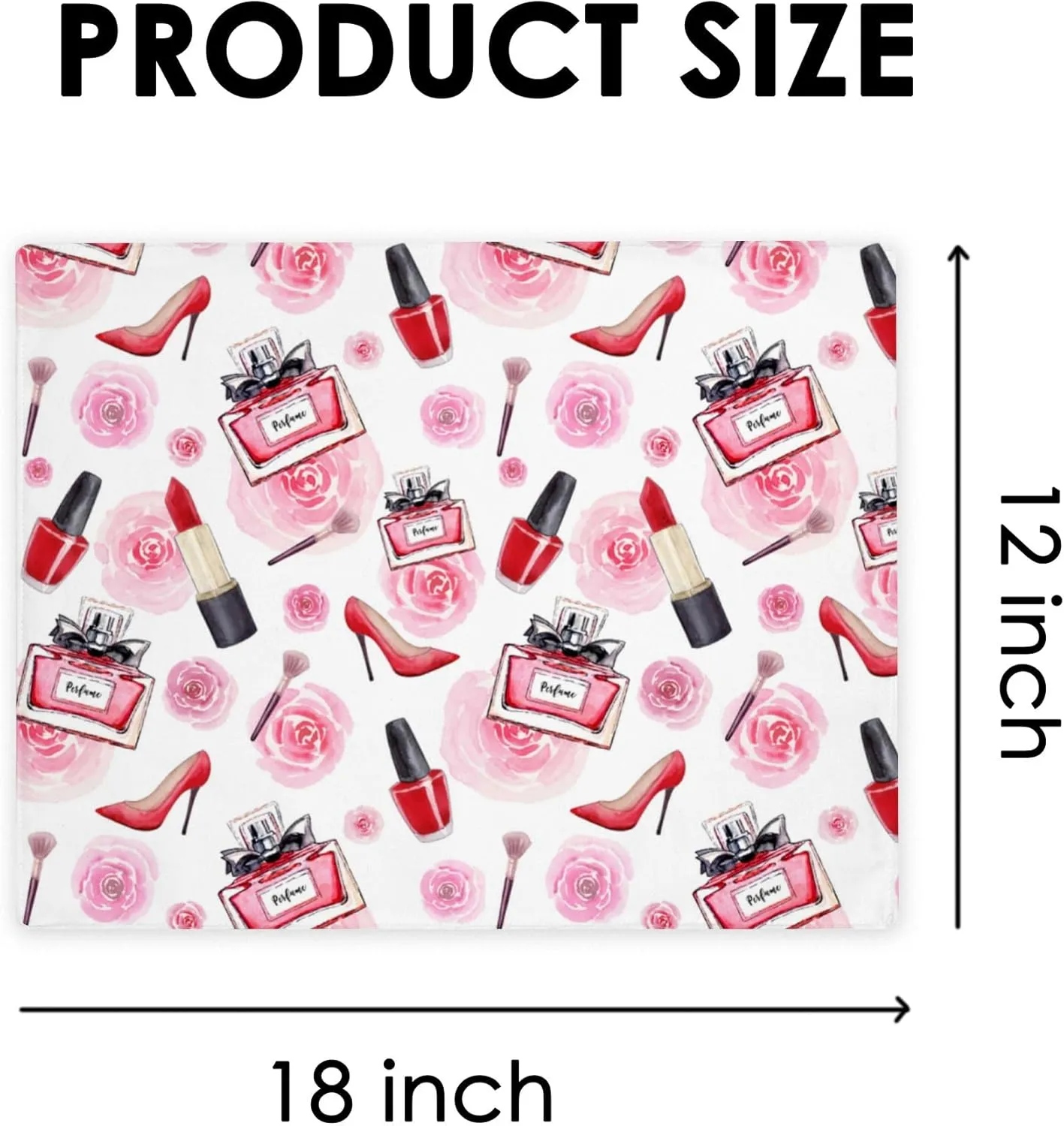 Placemats Set of 4 High Heel Shoes Lipstick Red Polyester Non-Slip Washable Placemats for Dining Table Heat Resistant Durable Kitchen Table Mats Decor Indoor Outdoor 12x18 Inch