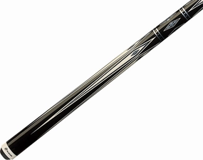 Players G-3372 Graphic Black and White Drop Points with Silver Diamonds Cue