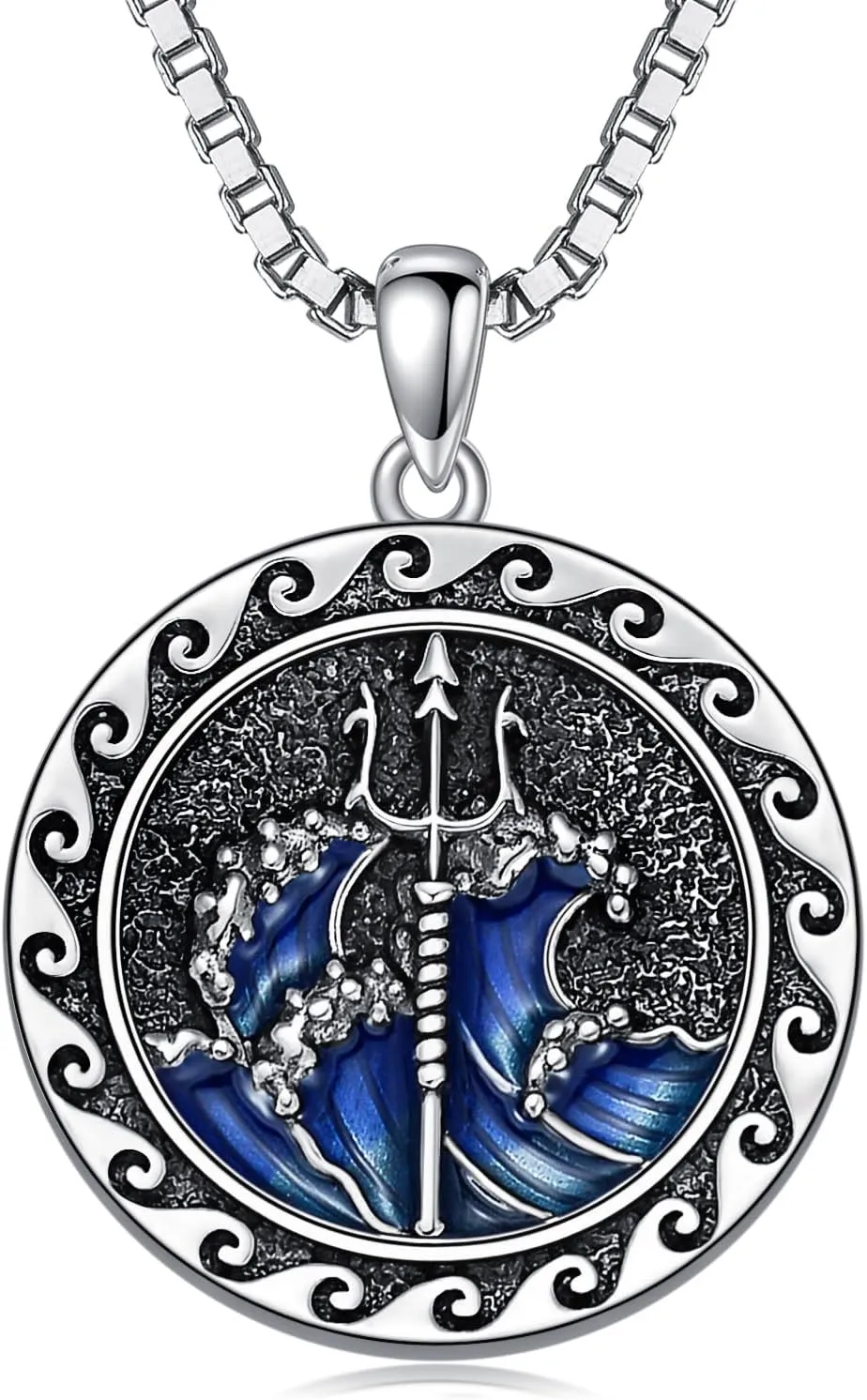 Poseidon/Athena/Apollo Necklace 925 Sterling Silver Pendant Necklace for Men Greek Greece Amulet Jewelry Gifts