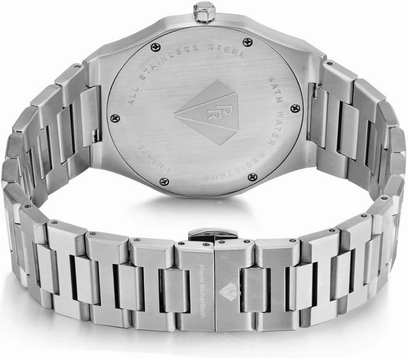PR5428 Men’s Luxury Watch – Japanese Quartz Movement, Stainless Steel, 41mm, 5ATM Water Resistant, Scratch-Resistant Sapphire Crystal Glass – Classic Dress Watch for Men