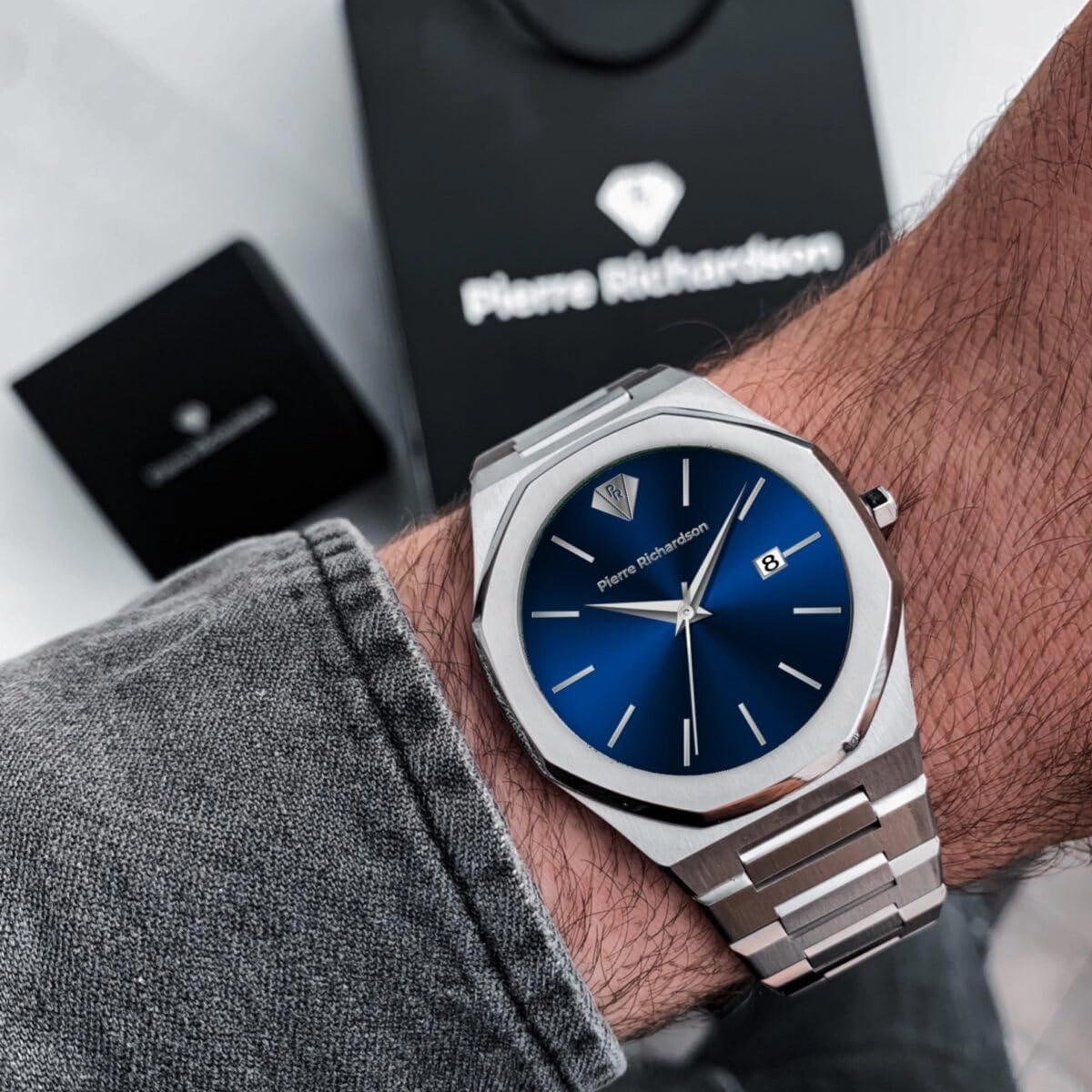 PR5428 Men’s Luxury Watch – Japanese Quartz Movement, Stainless Steel, 41mm, 5ATM Water Resistant, Scratch-Resistant Sapphire Crystal Glass – Classic Dress Watch for Men