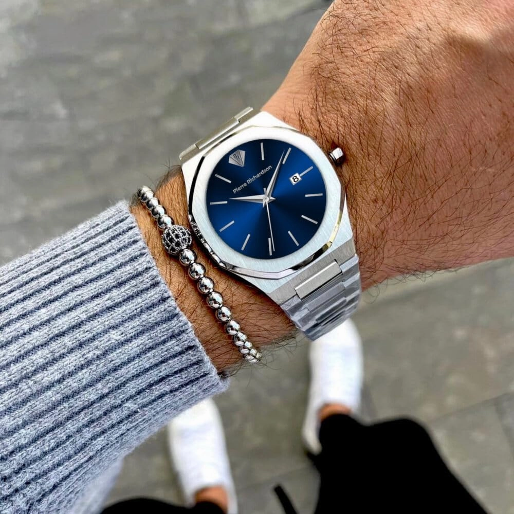 PR5428 Men’s Luxury Watch – Japanese Quartz Movement, Stainless Steel, 41mm, 5ATM Water Resistant, Scratch-Resistant Sapphire Crystal Glass – Classic Dress Watch for Men