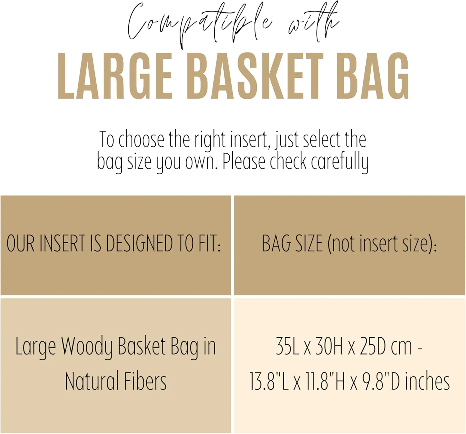 Premium Purse Organizer compatible with Chloe Large Woody Basket Bag Insert - Handmade Oval Bag Organizer Felt, Perfect Fit Gold Zipper (Cream, For Large Basket Bag)