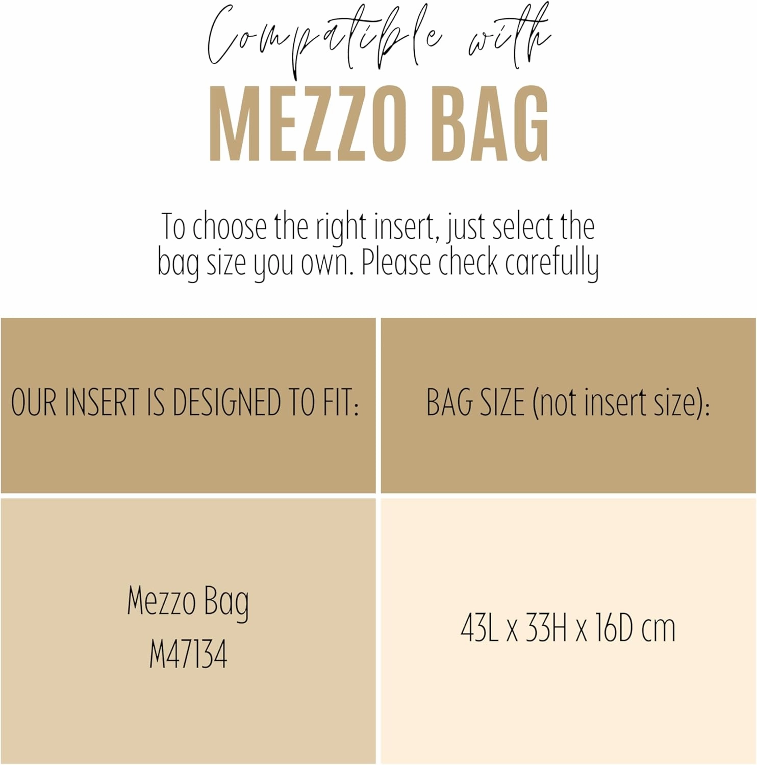 Premium Purse Organizer compatible with Lv Mezzo Bag Organizer Insert - Handmade Purse Liner, Perfect fit for Tote PM/MM Bag Organizer Gold Zipper (Azure Blue, For Mezzo Bag)