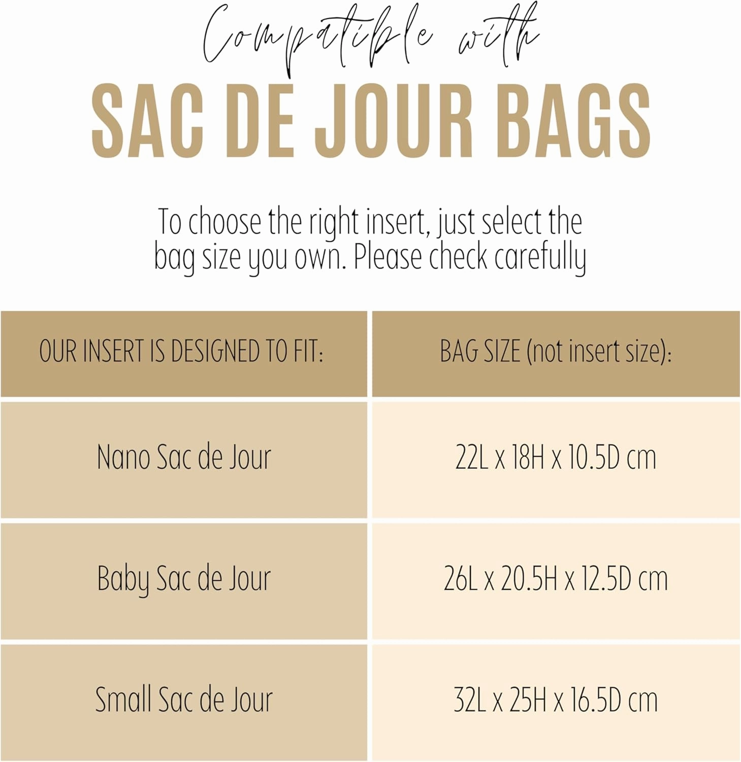 Premium Purse Organizer compatible with Sac De Jour Nano Insert - Handmade Bag Organizer Perfect Fit for Baby/S/M/L with Gold Zipper (Geyser Blue, For Nano Sac de Jour)
