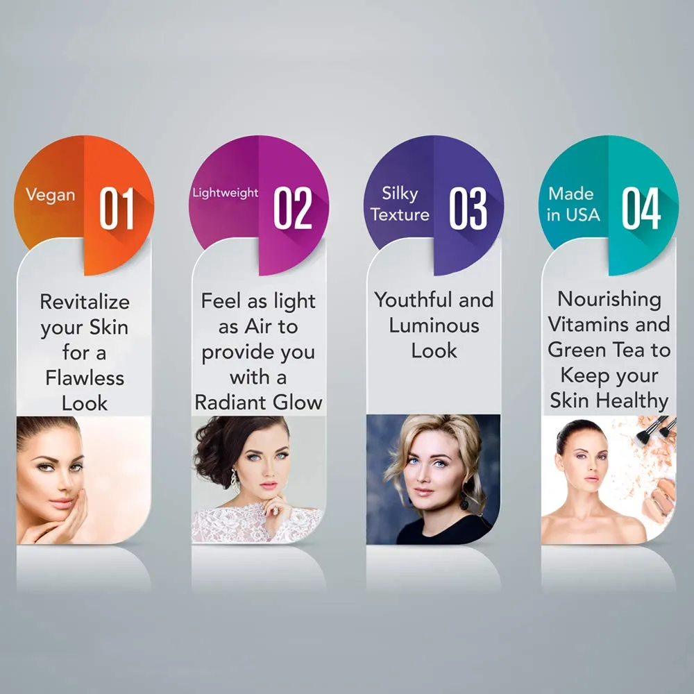 Pressed Mineral Foundation Makeup Tawny With Vitamin and Green Tea Extracts