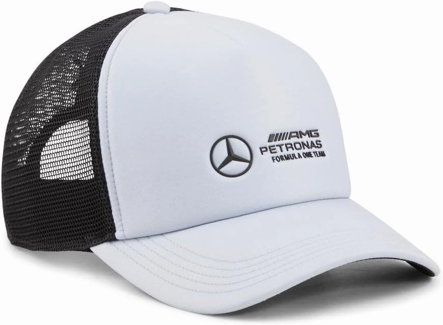 PUMA Men's Standard AMG-Petronas Formula 1 Trucker Cap, Mercedes Team Silver Ah24, One Size