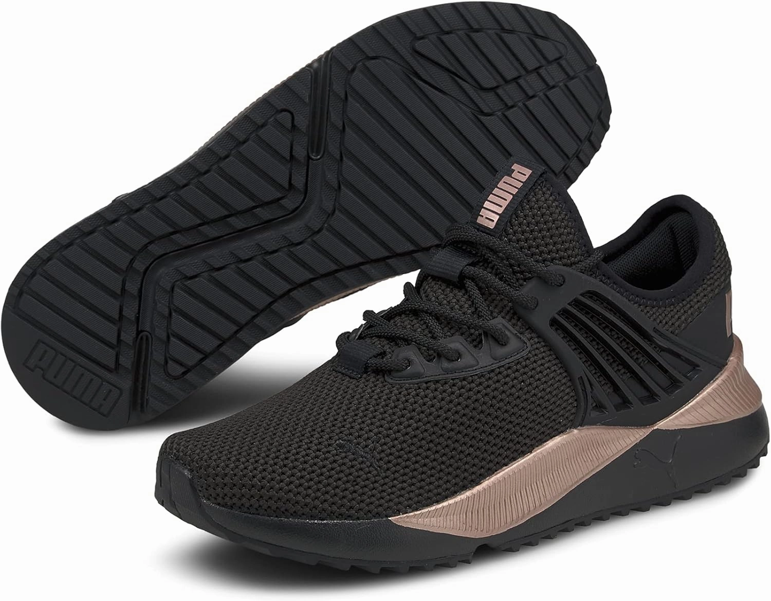 PUMA Womens Pacer Future Sneaker, PUMA Womens Black-Rose Gold, 6.5