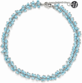 Pura Vida Silver Tulum Anklet - Adjustable Band, Rhodium Plating, Brass Base - Brand Charm