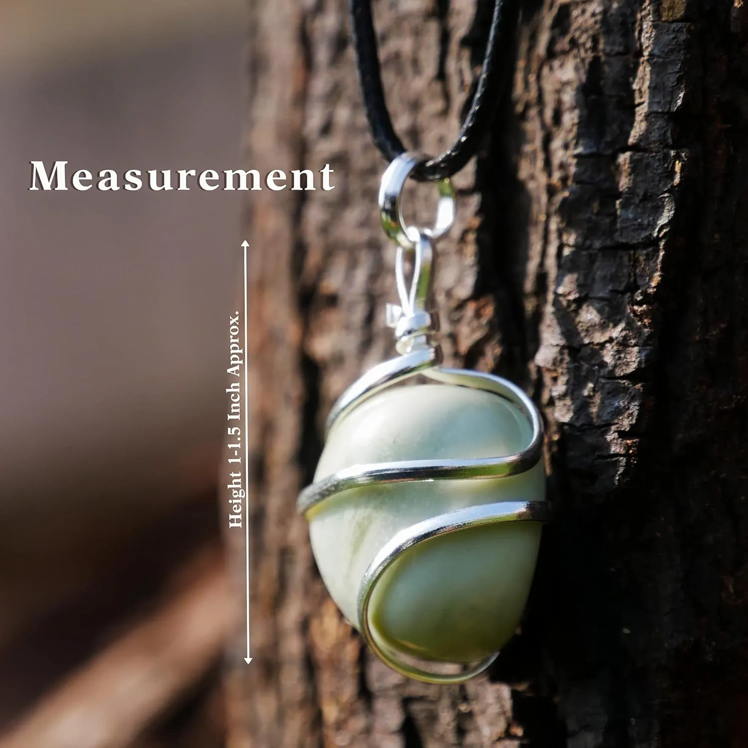 PYOR Serpentine Crystal Jewelry Tumbled Necklace Chakra Pendant For Men & Women Necklaces Spiritual Handmade Stones Rock Necklace Gifts For Him & Her Good Luck Prosperity Gemstones Authentic Stone