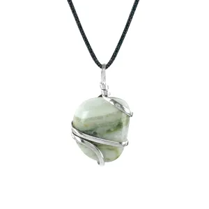 PYOR Serpentine Crystal Jewelry Tumbled Necklace Chakra Pendant For Men & Women Necklaces Spiritual Handmade Stones Rock Necklace Gifts For Him & Her Good Luck Prosperity Gemstones Authentic Stone