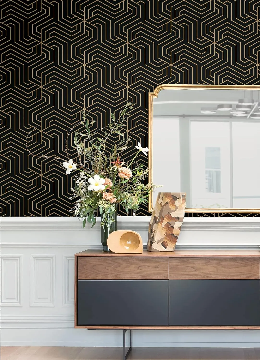 Rachel Zoe Black Ramsey Peel & Stick Wallpaper