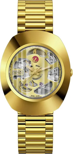 Rado DiaStar Original Swiss Automatic Watch with Stainless Steel Strap, Gold, 21 (Model: R12064253)