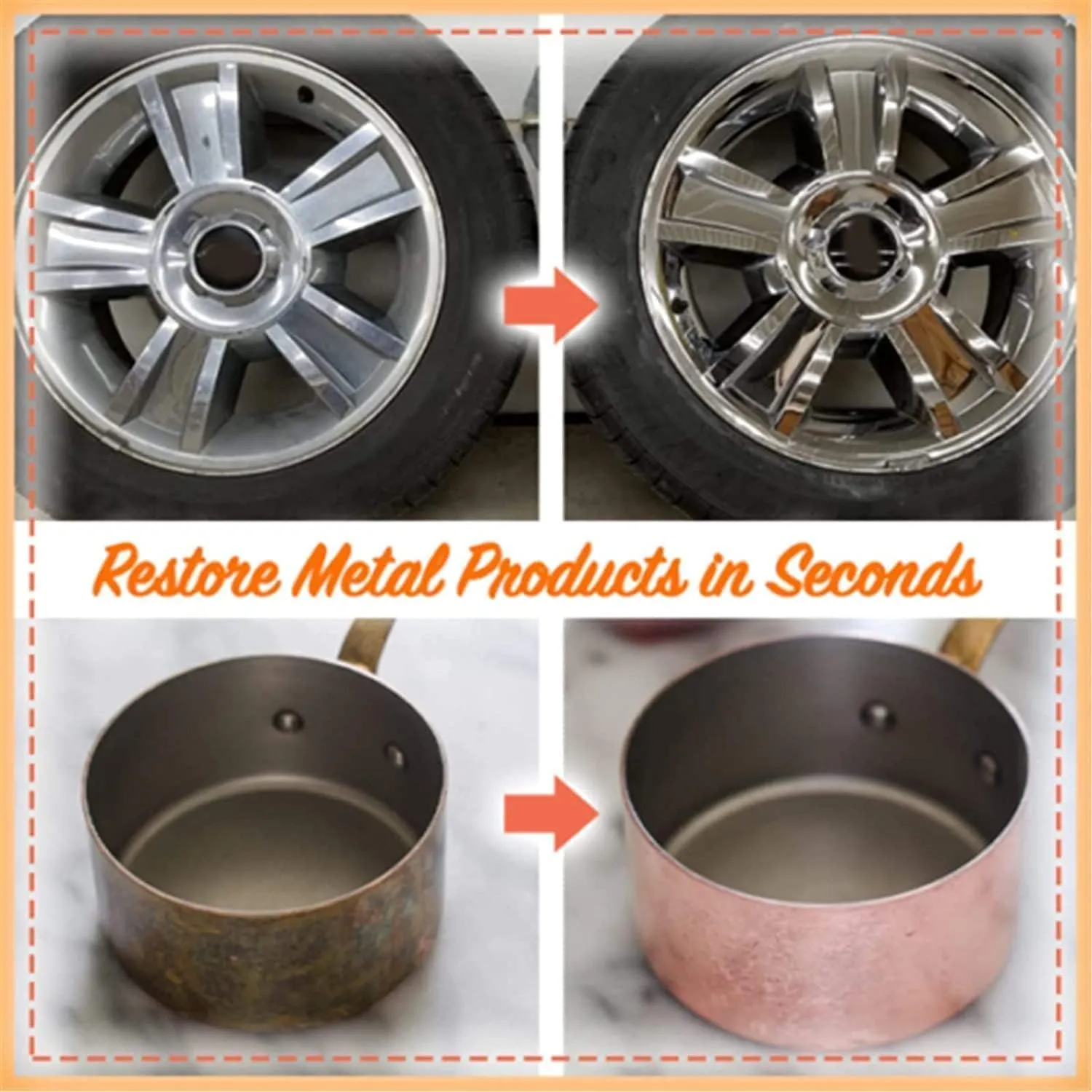 Raturv Metal Polish Cream, Raturv Chrome Polish, New Metal Polish Cream, Metal Polishing Paste, Chrome Polish and Rust Remover, Metal Polish Cream for Stainless Steel (10pcs)