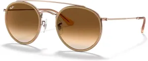 Ray-Ban RB3647N Double Bridge Round Sunglasses for Men for Women   BUNDLE with Designer iWear Eyewear Care Kit